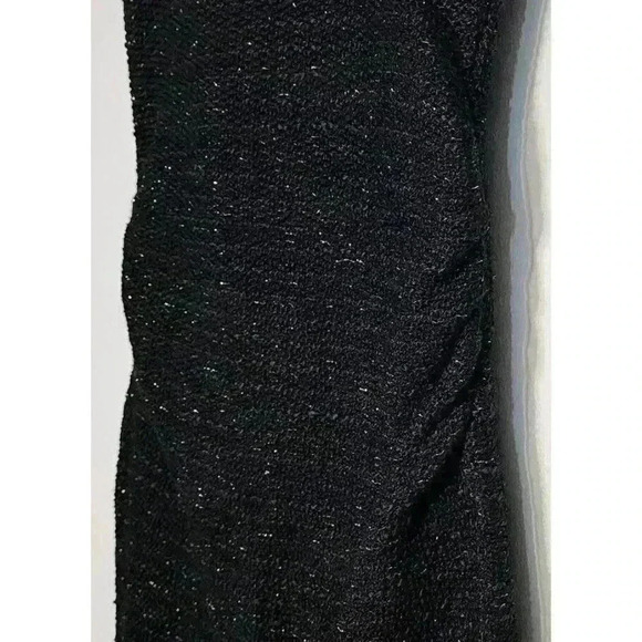 ZARA SHINY METALLIC THREAD DRESS SIZE MEDIUM BLACK GOLD NWT BODYCON‎ SHIMMER - Picture 3 of 8